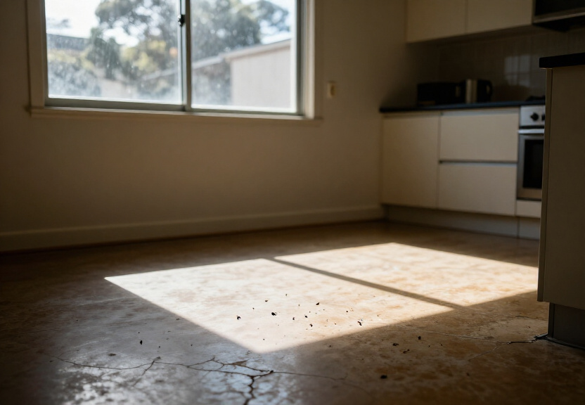 Cockroach infestation in a North Rocks kitchen before treatment